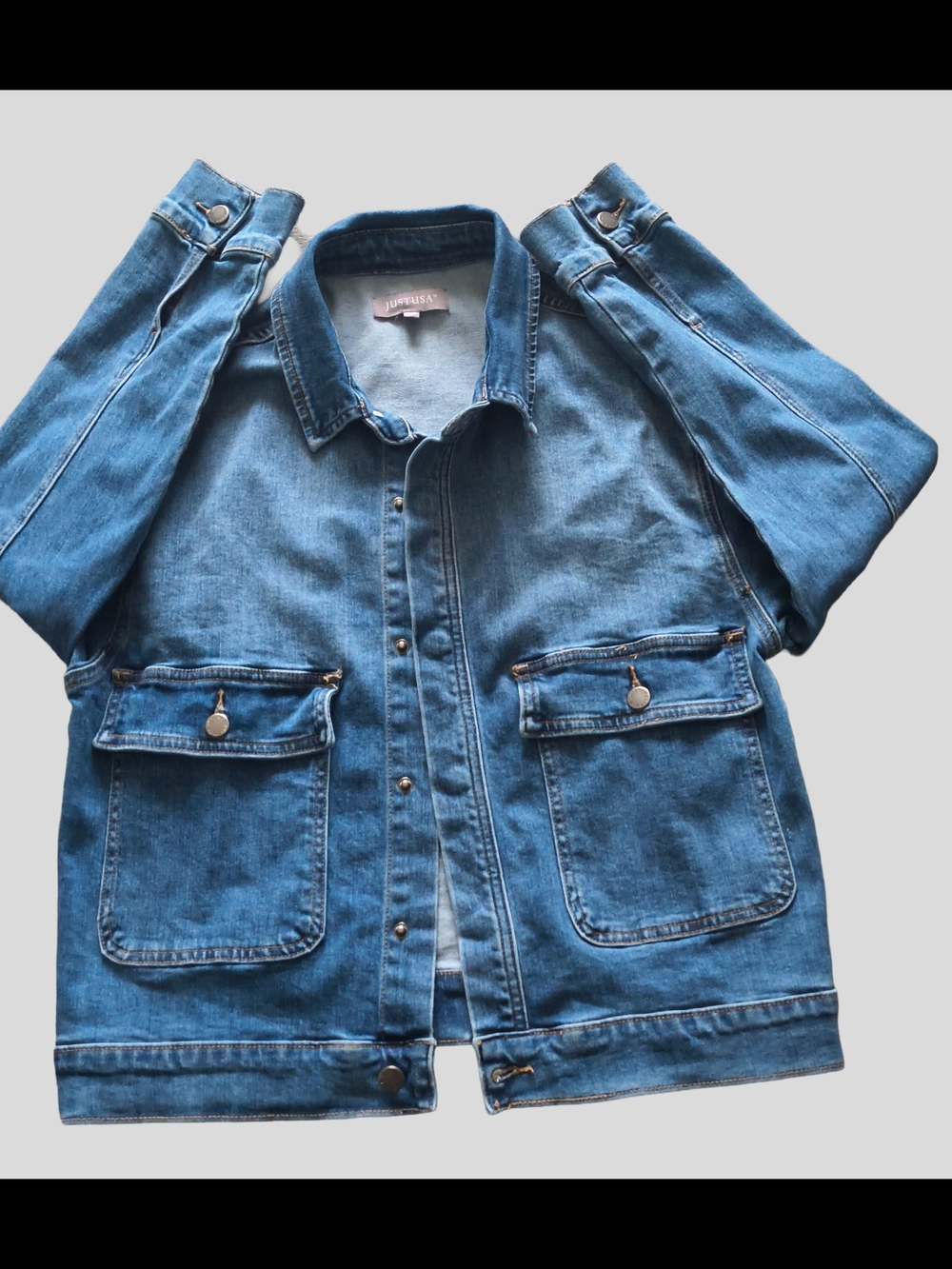 Women's Just USA Denim Jacket-Oversized